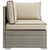 Repose Outdoor Patio Corner, Sunbrella Rattan Wicker, Light Gray Beige 13890