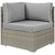 Repose Outdoor Patio Corner, Sunbrella Rattan Wicker, Grey Gray 13892