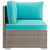Repose Outdoor Patio Corner, Sunbrella Rattan Wicker, Blue Light Gray 13894