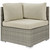 Repose Sunbrella® Fabric Outdoor Patio Corner, Sunbrella Rattan Wicker, Light Gray Beige 13896