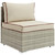 Repose Outdoor Patio Armless Chair, Sunbrella Rattan Wicker, Light Gray Beige 13898