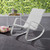 Traveler Rocking Outdoor Patio Mesh Sling Lounge Chair, Aluminum Metal Steel, White 14051