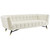 Adept Upholstered Velvet Sofa, Velvet Fabric, Ivory White 14103