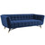Adept Upholstered Velvet Sofa, Velvet Fabric, Navy Blue 14104