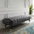 Adept Upholstered Velvet Bench, Velvet Fabric, Grey Gray 14110