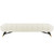 Adept Upholstered Velvet Bench, Velvet Fabric, Ivory White 14111