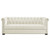 Heritage Upholstered Velvet Sofa, Velvet Fabric, Ivory White 14125