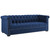 Heritage Upholstered Velvet Sofa, Velvet Fabric, Navy Blue 14126