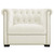 Heritage Upholstered Velvet Armchair, Velvet Fabric, Ivory White 14129