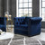 Heritage Upholstered Velvet Armchair, Velvet Fabric, Navy Blue 14130