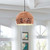 Dimple 13.5" Half-Sphere Rose Gold Pendant Light, Copper Metal Steel Iron, Rose Gold 14154