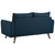 Revive Upholstered Fabric Loveseat, Fabric, Navy Blue 14155