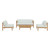 Bayport 4 Piece Outdoor Patio Teak Set, Wood, White Natural 14182