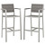 Shore Bar Stool Outdoor Patio Aluminum Set of 2, Aluminum Metal Steel, Grey Gray 14240