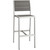 Shore Armless Bar Stool Outdoor Patio Aluminum Set of 2, Aluminum Metal Steel, Grey Gray 14241