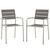 Shore Dining Chair Outdoor Patio Aluminum Set of 2, Aluminum Metal Steel, Grey Gray 14250
