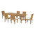 Marina 7 Piece Outdoor Patio Teak Outdoor Dining Set, Wood, White Natural 14290