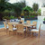 Marina 9 Piece Outdoor Patio Teak Outdoor Dining Set, Wood, White Natural 14294