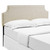 Laura Queen Upholstered Fabric Headboard, Queen Size, Fabric Nail Rivet, Beige, 14354