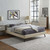 Loryn Full Fabric Bed Frame with Round Splayed Legs, Full Size, Fabric, Beige, 14466