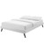 Loryn Queen Vinyl Bed Frame with Round Splayed Legs, Queen Size, Faux Vinyl Leather, White, 14469
