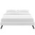 Loryn Queen Vinyl Bed Frame with Round Splayed Legs, Queen Size, Faux Vinyl Leather, White, 14469