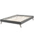Loryn Queen Fabric Bed Frame with Round Splayed Legs, Queen Size, Fabric, Grey Gray, 14472