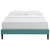Tessie King Fabric Bed Frame with Squared Tapered Legs, King Size, Fabric, Aqua Blue, 14497