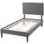 Amaris Twin Fabric Platform Bed with Squared Tapered Legs, Twin Size, Fabric, Grey Gray, 14512