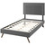 Virginia Twin Fabric Platform Bed with Round Splayed Legs, Twin Size, Fabric, Grey Gray, 14526