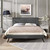 Virginia Queen Fabric Platform Bed with Round Splayed Legs, Queen Size, Fabric, Grey Gray, 14536