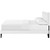 Ruthie Queen Vinyl Platform Bed with Squared Tapered Legs, Queen Size, Faux Vinyl Leather, White, 14593