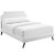 Corene Queen Vinyl Platform Bed with Round Splayed Legs, Queen Size, Faux Vinyl Leather, White, 14613