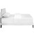 Corene Full Vinyl Platform Bed with Squared Tapered Legs, Full Size, Faux Vinyl Leather, White, 14628