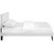 Macie King Vinyl Platform Bed with Round Splayed Legs, King Size, Faux Vinyl Leather, White, 14658