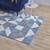 Kahula Geometric Triangle Mosaic 8x10 Area Rug, Fabric, Multi Blue 14767