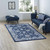 Kazia Distressed Floral Lattice 5x8 Area Rug, Fabric,  Multi Blue 14780