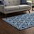 Frame Transitional Moroccan Trellis 5x8 Area Rug, Fabric, Multi Navy Blue 14903