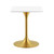 Lippa 24" Square Dining Table, Metal Steel Wood, Gold White 15067