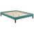 Tessie Full Fabric Bed Frame with Squared Tapered Legs, Full Size, Fabric, Aqua Blue, 15092