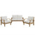 Marina 3 Piece Sofa Set in Natural White