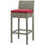 Conduit Outdoor Patio Wicker Rattan Bar Stool, Rattan Wicker, Red Light Gray 15150