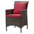 Conduit Outdoor Patio Wicker Rattan Dining Armchair, Rattan Wicker, Red Brown 15162