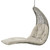 Landscape Hanging Chaise Lounge Outdoor Patio Swing Chair, Rattan Wicker, Light Gray Beige 15183