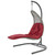 Landscape Hanging Chaise Lounge Outdoor Patio Swing Chair, Rattan Wicker, Red Light Gray 15186