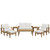 Marina 8 Piece Sofa Set in Natural White