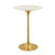 Lippa 28" Bar Table, Metal Steel Artificial Marble, Gold White 15231