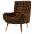 Suggest Button Tufted Upholstered Velvet Lounge Chair, Velvet Fabric, Brown 15305