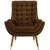 Suggest Button Tufted Upholstered Velvet Lounge Chair, Velvet Fabric, Brown 15305