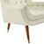Suggest Button Tufted Upholstered Velvet Lounge Chair, Velvet Fabric, Ivory White 15309